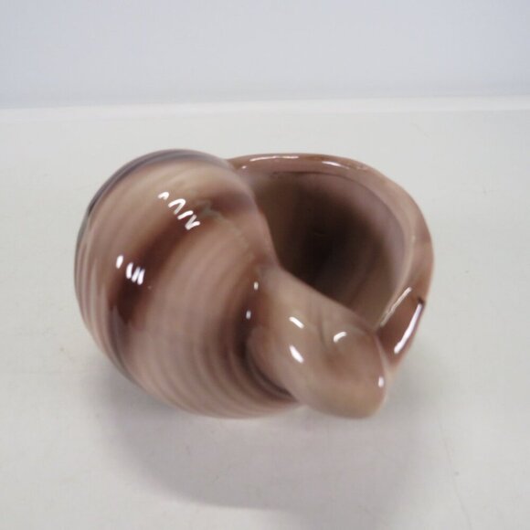 Ceramic Sea Shell Dish - Planter Brown Striped Conch Shell - Picture 4 of 12